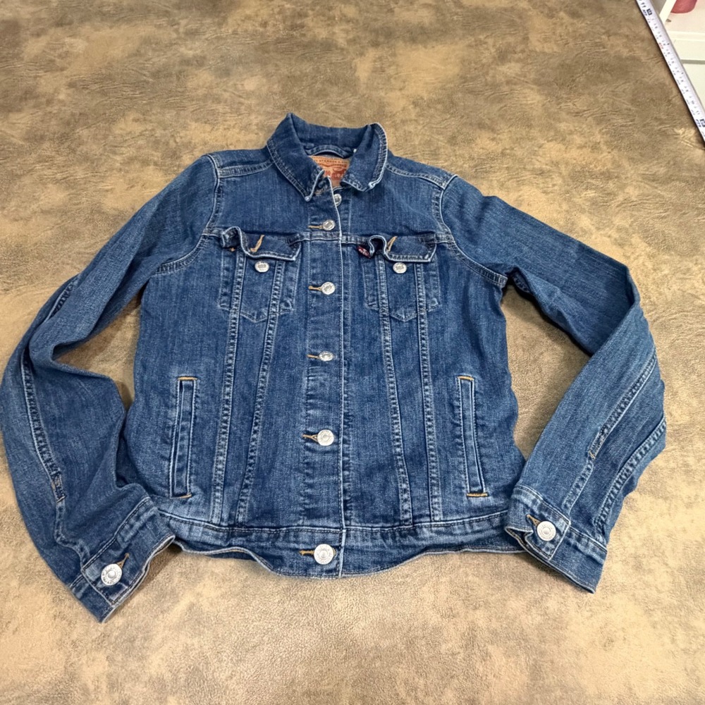 Levi's Denim Trucker Jacket Womens Medium Blue Cotton Blend 29945-0014